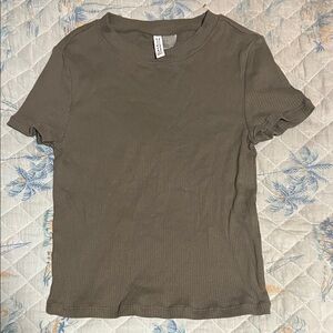 H&M Khaki Ribbed Top